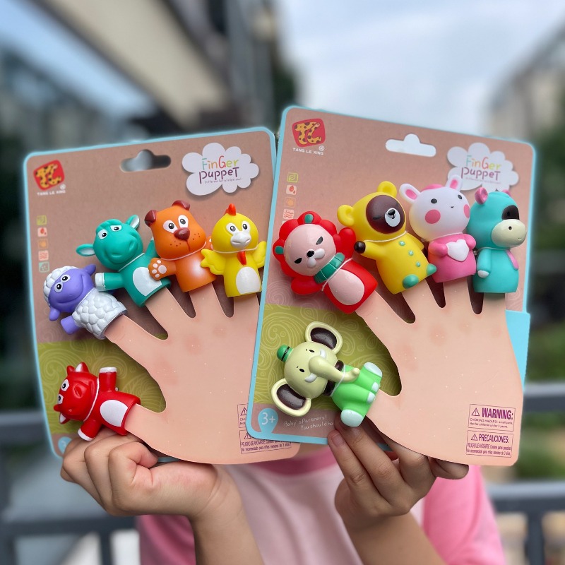 Kids Toys Elephant - 5Pcs Kids Animal Finger Puppet Toy