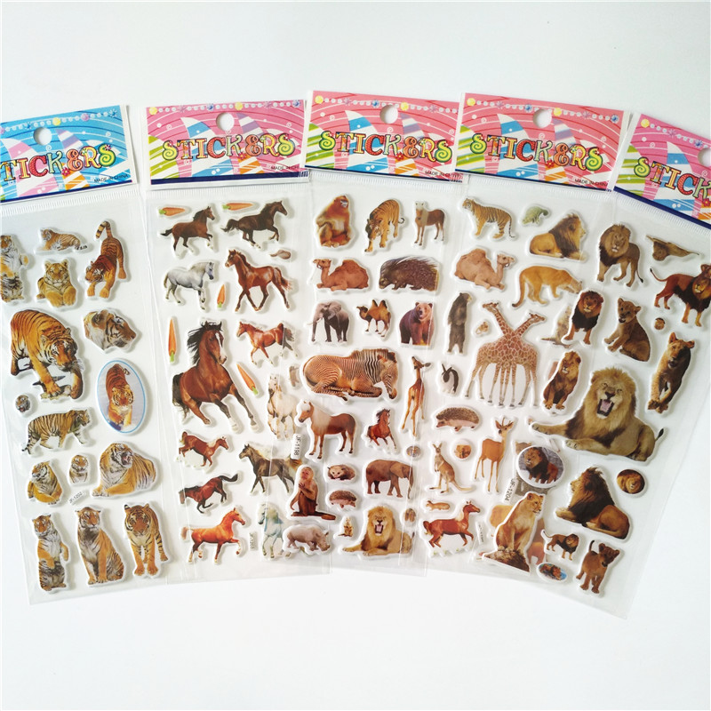 Kids Toys Elephant - 6pcs Wild Animals Style Stickers Classic