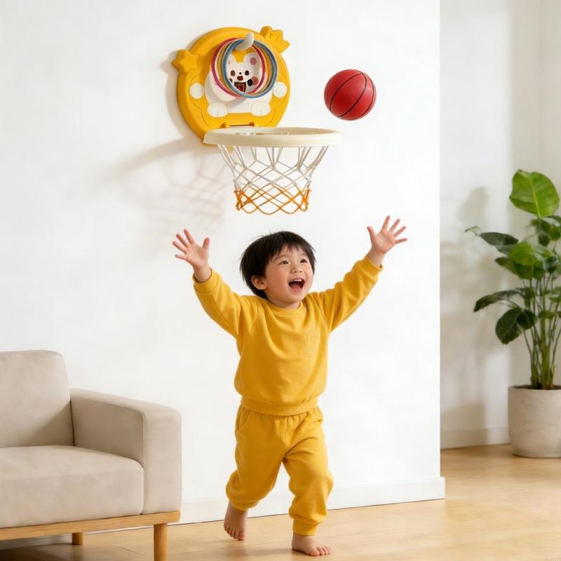 Basketball Hoop Kids Indoor - Adjustable Height Kids Basketball Hoop for