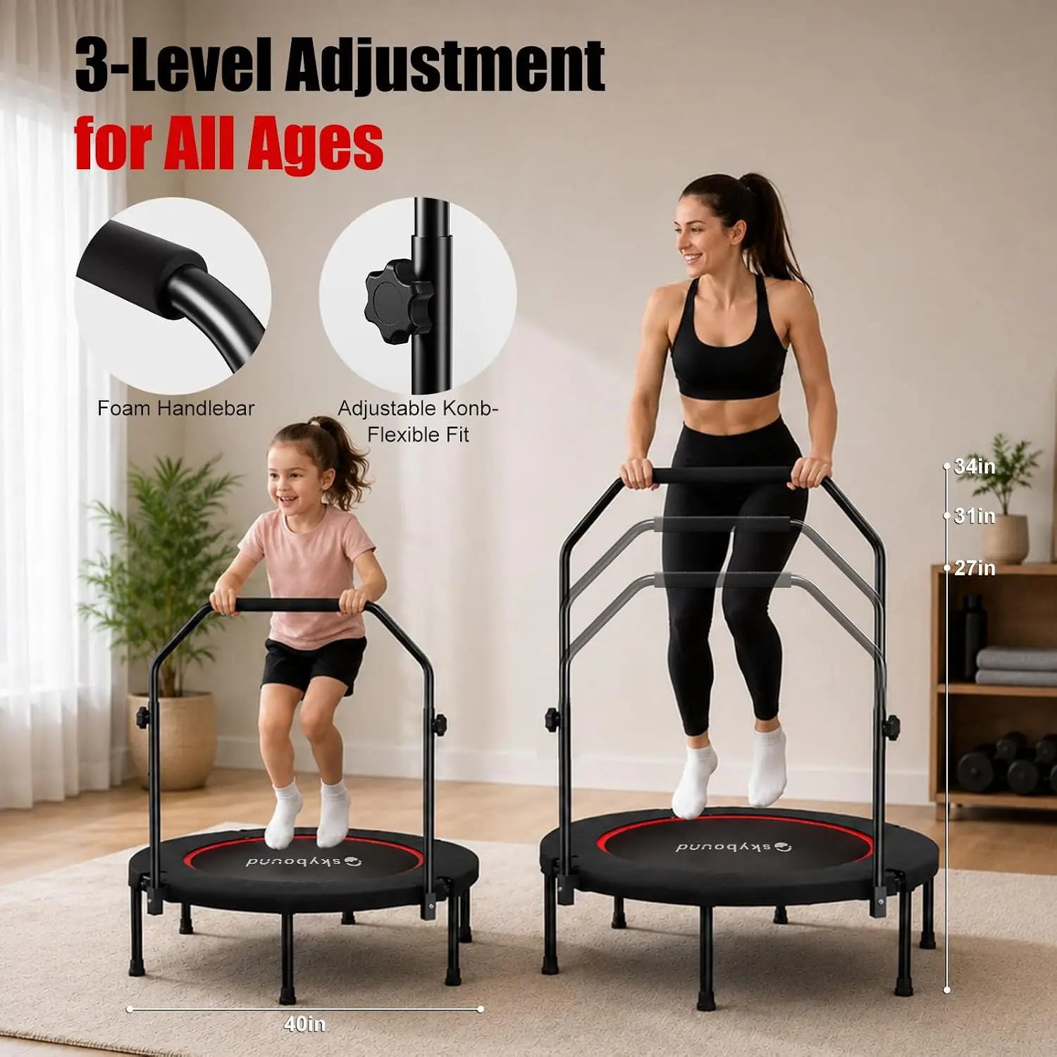 Rebounder Trampoline for Adult - Trampoline Mini Indoor review and price