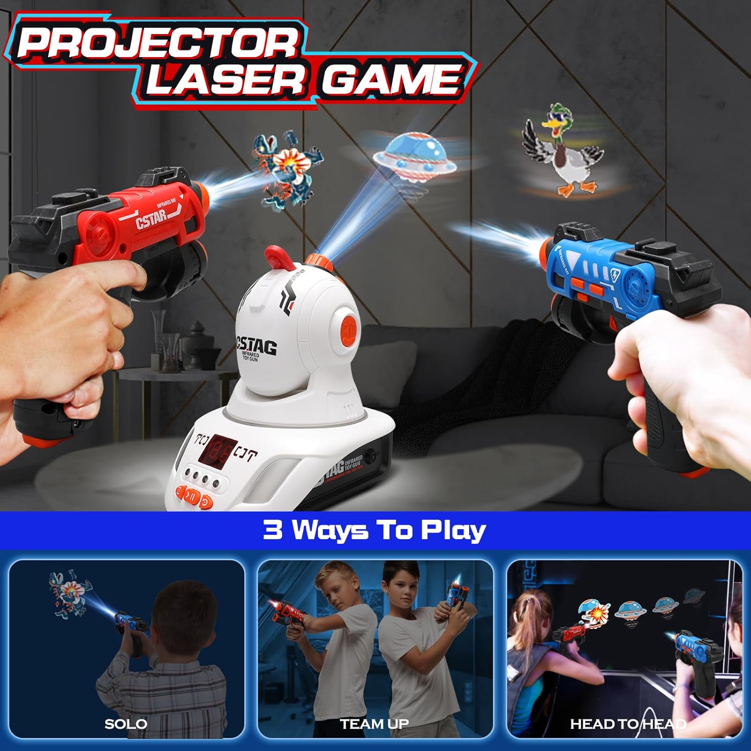 CSTAG Projector Duck UFO Hunti - Laser Tag Set Kids review and price