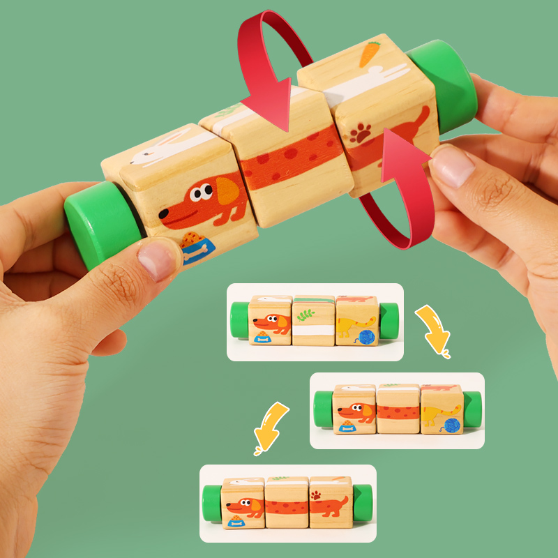 1pcs Baby Wooden Rotating Anim - Kids Toys 3 Year Old review and price
