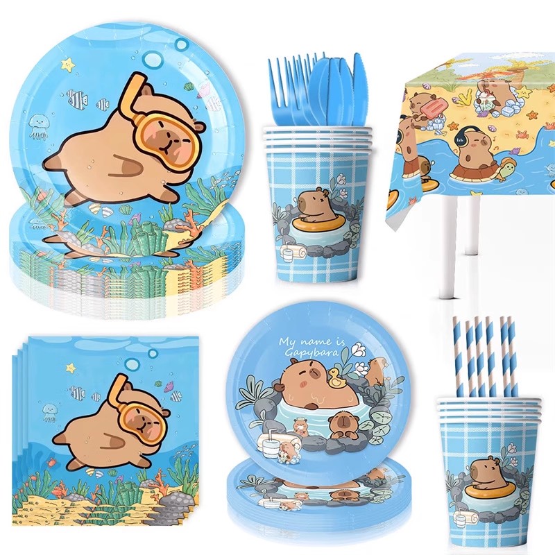 Cartoon Capybara Party Supplie - Banner Kids Toys review and price
