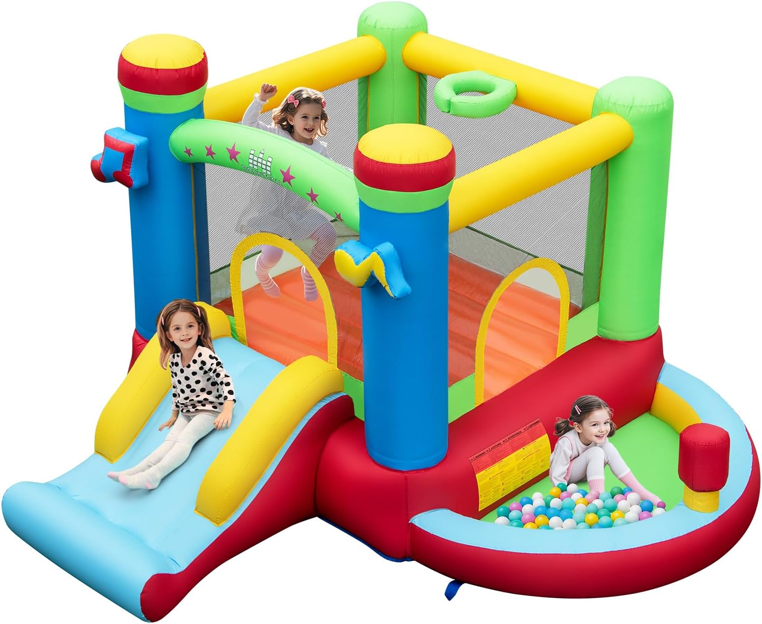 Inflatable Bounce House with B - Basketball Hoop Kids Indoor review and price