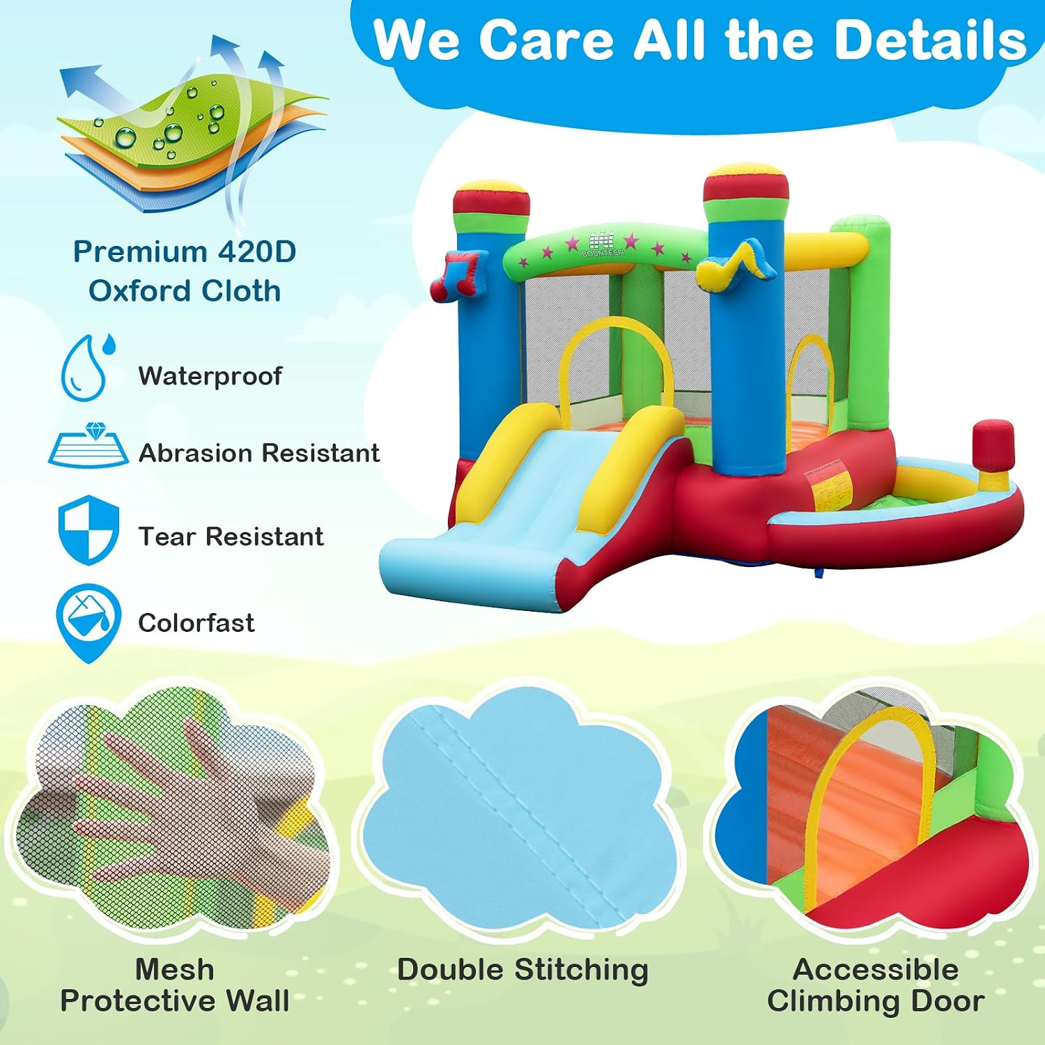 Inflatable Bounce House with B - Basketball Hoop Kids Indoor review and price