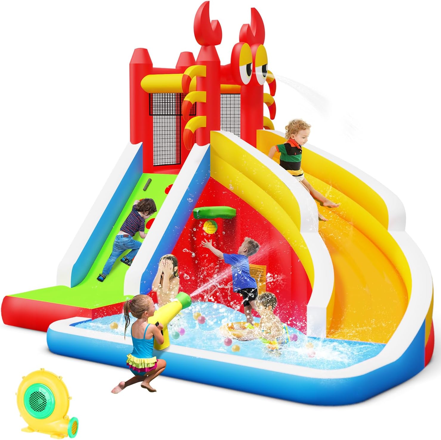 Large Inflatable Bounce House  - Basketball Hoop Kids Indoor review and price