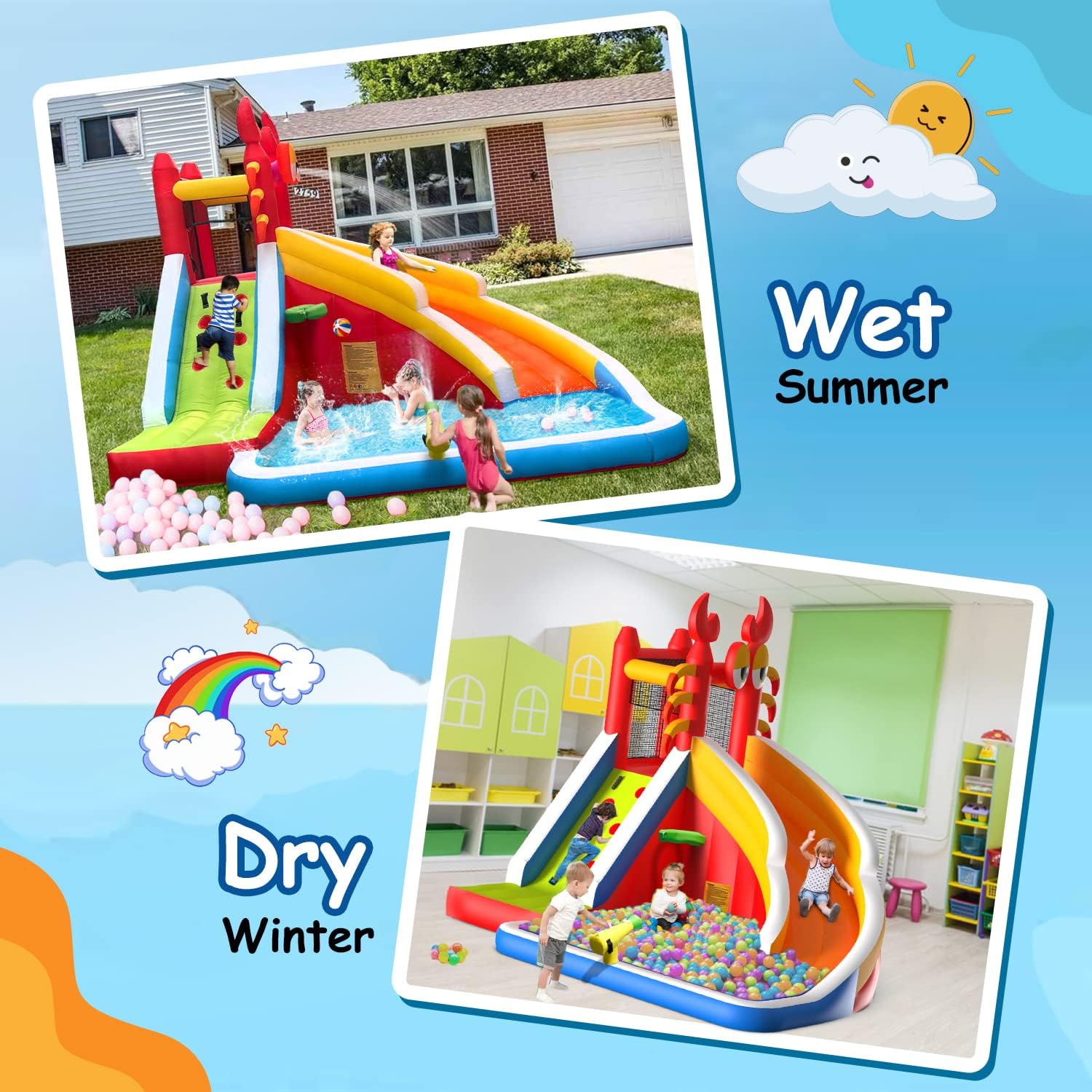 Large Inflatable Bounce House  - Basketball Hoop Kids Indoor review and price