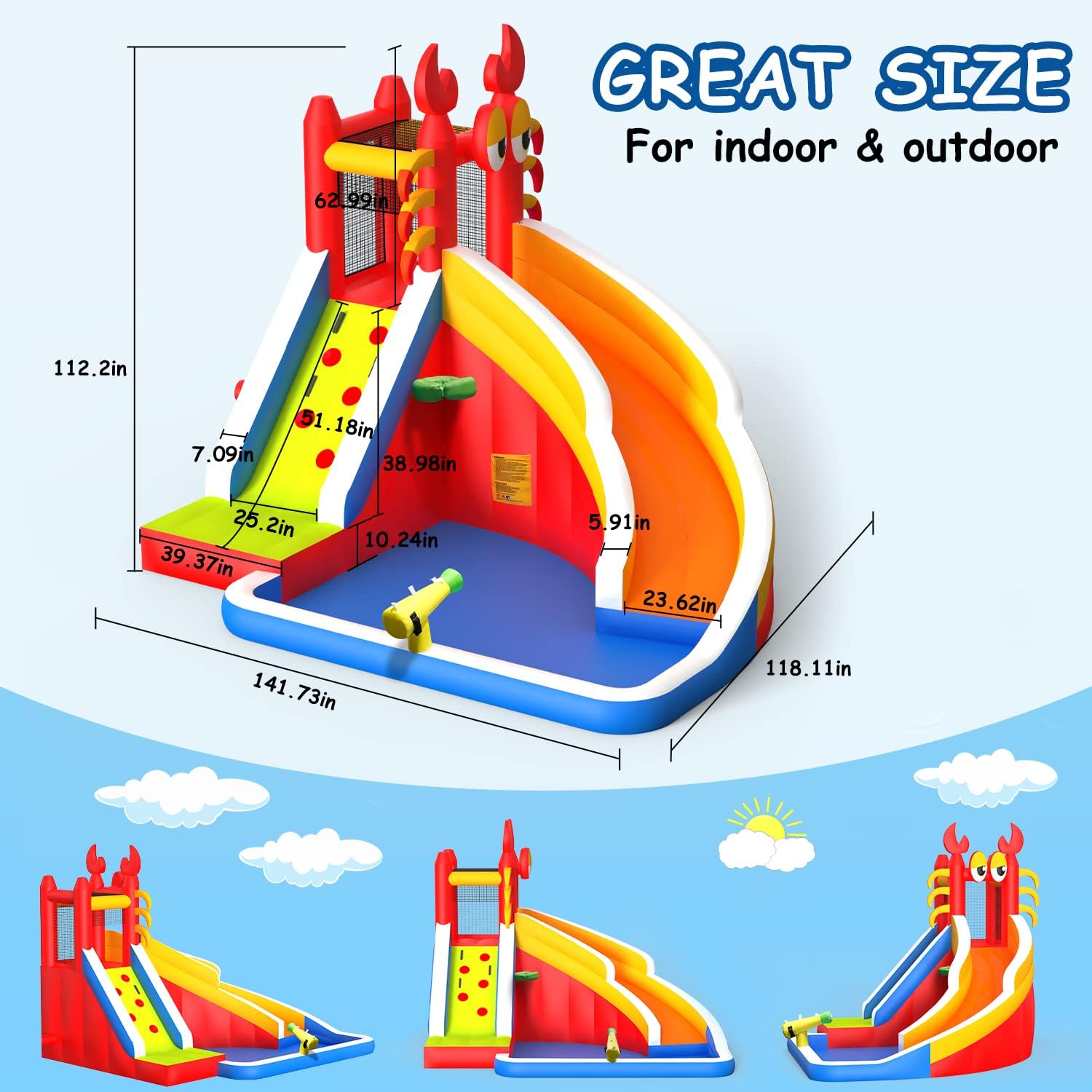 Large Inflatable Bounce House  - Basketball Hoop Kids Indoor review and price