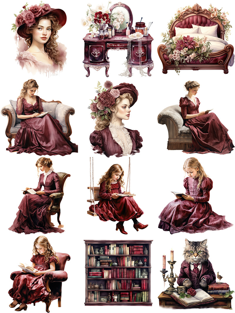 Retro Victoria Lady Stickers C - Kids Toys Victoria review and price